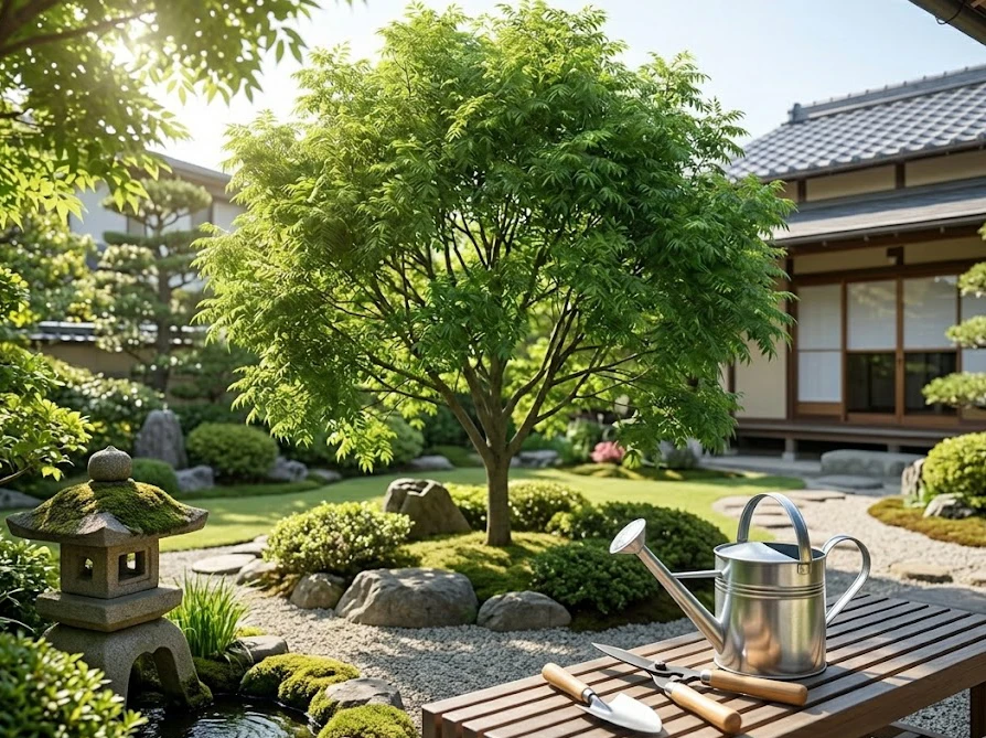 カメムシ予防のために定期的なメンテナンスが行き届いた清潔な庭の風景